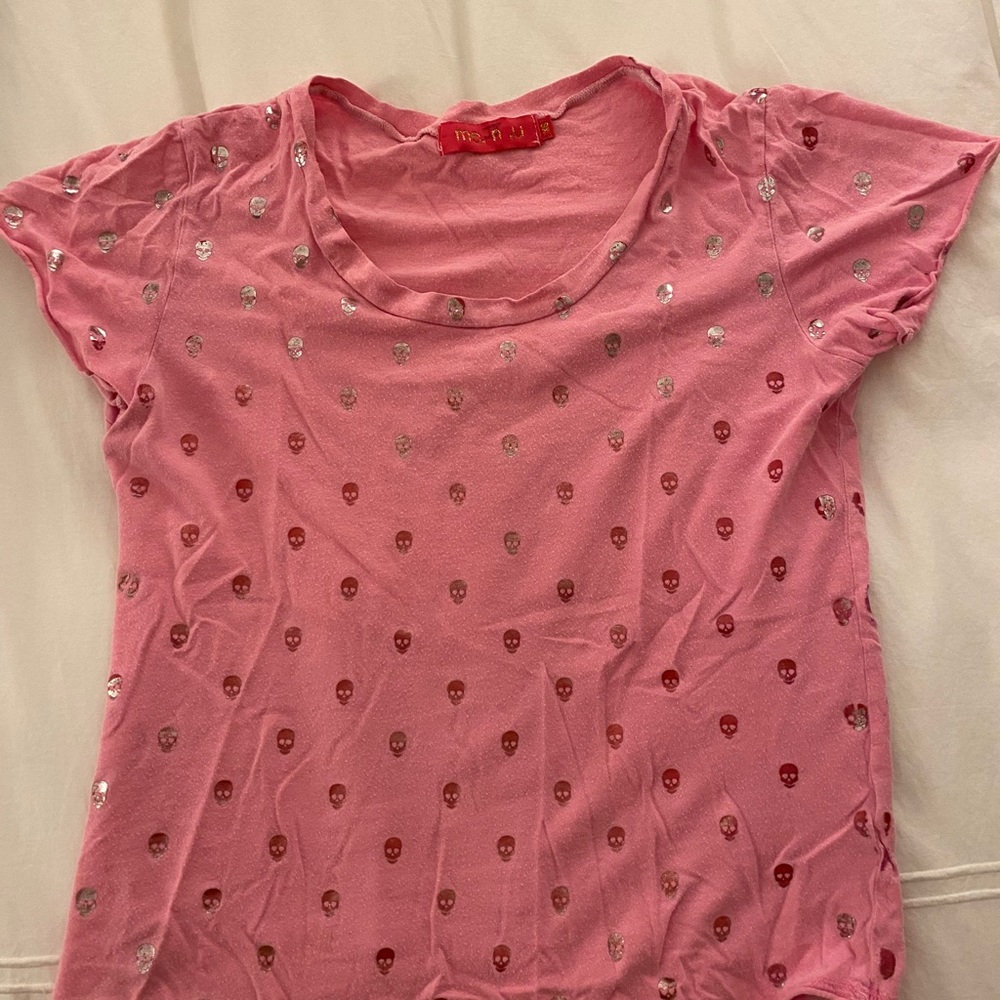 Super cute preppy hot pick skull shirt